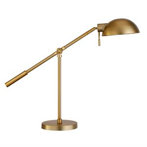 henn&hart brushed brass table lamp with boom arm