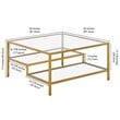 Henn&Hart Brass Finish Square Coffee Table