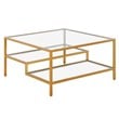 Henn&Hart Brass Finish Square Coffee Table