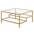 Henn&Hart Brass Finish Square Coffee Table