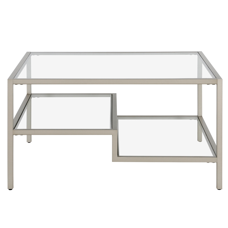 Henn&Hart Satin Nickel Square Coffee Table