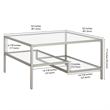 Henn&Hart Satin Nickel Square Coffee Table