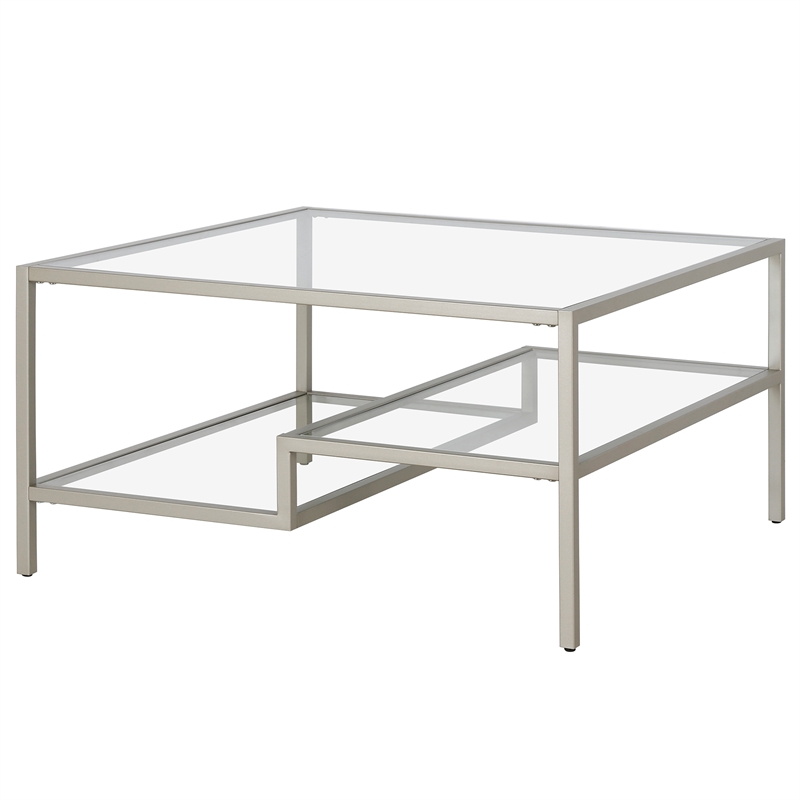 Henn&Hart Satin Nickel Square Coffee Table