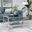 Henn&Hart Satin Nickel Square Coffee Table
