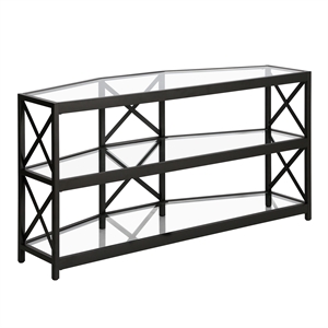 Henn&Hart 48&quot Blackened Bronze Metal/Glass TV Stand