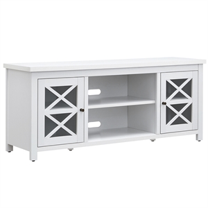 Henn&Hart 58&quot White/Glass TV Stand