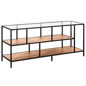 SKM Table Console Noir 60x35x75 cm Verre trempé-804