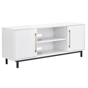 Henn&Hart 58&quot White/Metal TV Stand
