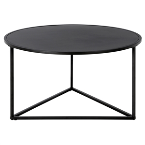 henn&hart black bronze round coffee table with metal top
