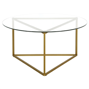 henn&hart brass round coffee table with glass top