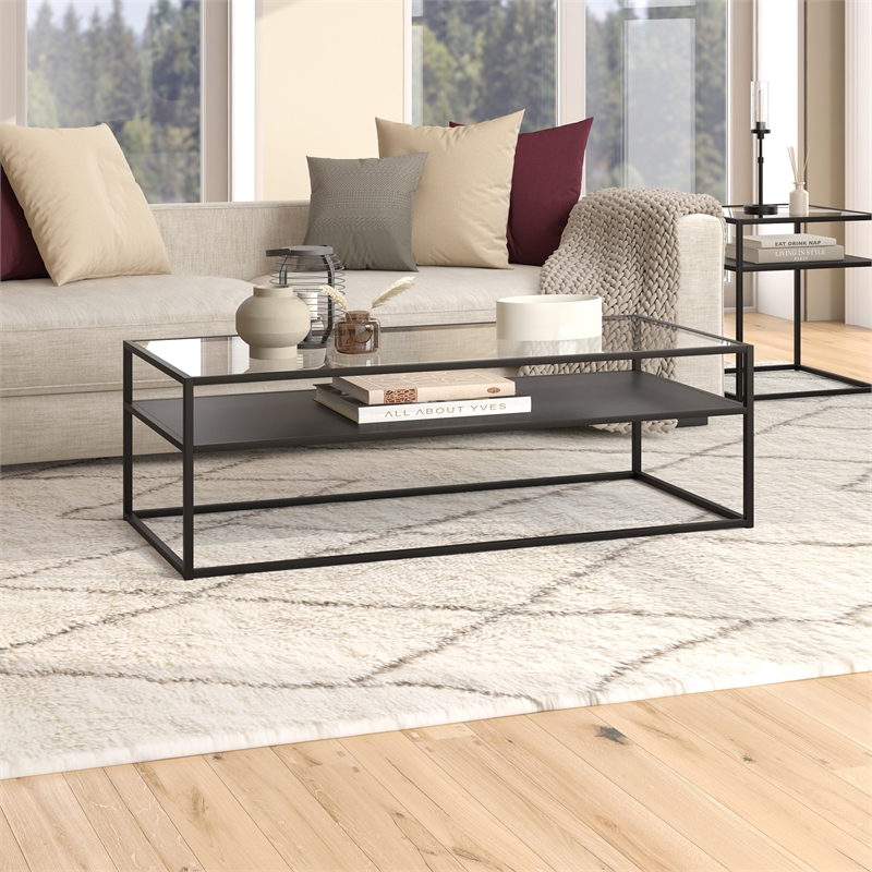 Henn&Hart 54 in. Black Bronze Coffee Table