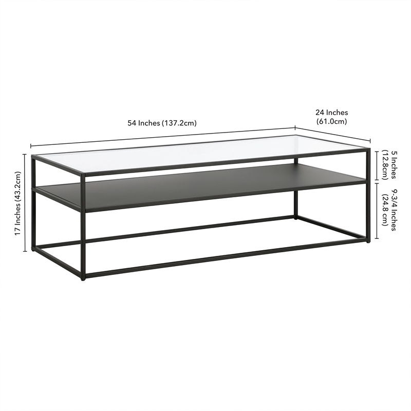 Henn&Hart 54 in. Black Bronze Coffee Table