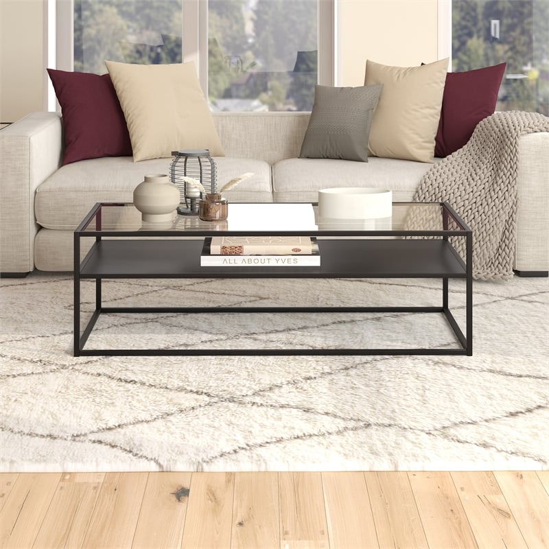 Henn&Hart 54 in. Black Bronze Coffee Table