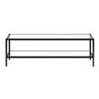 Henn&Hart 54 in. Black Bronze Coffee Table with Clear Glass Shelf