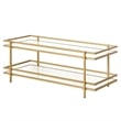 Henn&Hart 45 in. Brass Finish Coffee Table