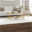 Henn&Hart 45 in. Brass Finish Coffee Table