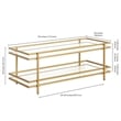 Henn&Hart 45 in. Brass Finish Coffee Table