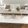 Henn&Hart 45 in. Brass Finish Coffee Table