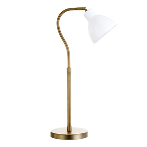 Henn&Hart 10&quot Brass/White Metal Table Lamp