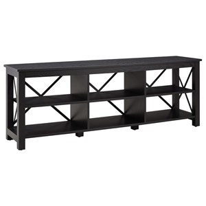 Henn&Hart 68&quot Metal TV Stand For TVs up to 75&quot in Black