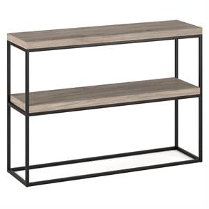 Henn&Hart 42&quot Antiqued Gray Oak/Metal Console Table