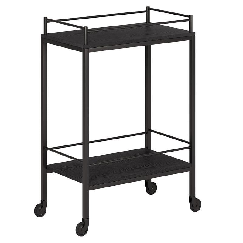 Henn&Hart 23" Black Grain Metal Bar Cart