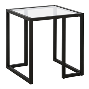 Henn&Hart 20&quot Blackened Bronze Metal/Glass Side Table