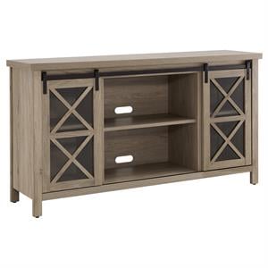 Henn&Hart 58&quot Antiqued Gray Oak/Metal TV Stand