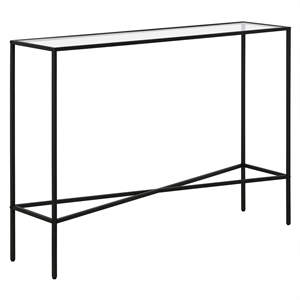 Henn&Hart 42&quot Blackened Bronze Metal/Glass Console Table