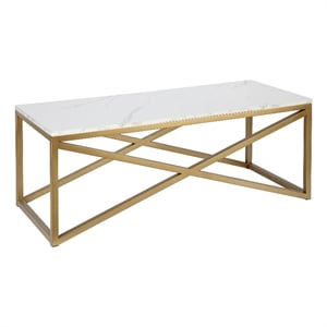 Henn&Hart 46&quot Gold Coffee Table