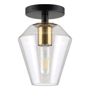 Henn&Hart 7&quot Black/Gold Semi Flush Mount