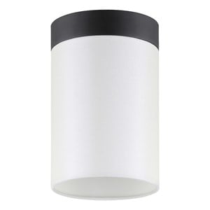Henn&Hart 6&quot Blackened Bronze Metal/Fabric Semi Flush Mount