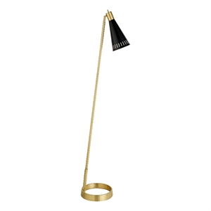 Henn&Hart 11&quot Brushed Brass/Matte Black Metal Floor Lamp