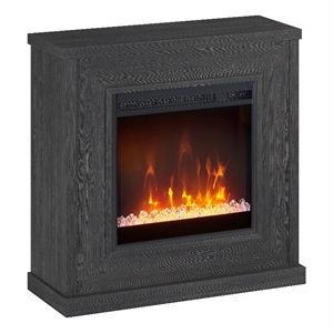 Henn&Hart 30&quot Charcoal Gray Mantel Fireplace