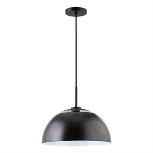 Henn&Hart 16&quot Matte Black Metal Pendant