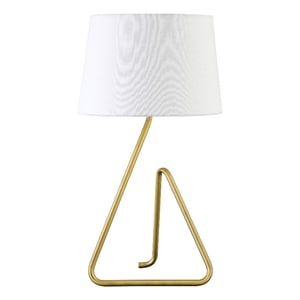 Henn&Hart 12&quot Brushed Brass Finish Metal/Fabric Table Lamp