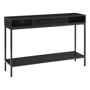 Henn&Hart 45&quot Blackened Bronze/Black Grain Console Table