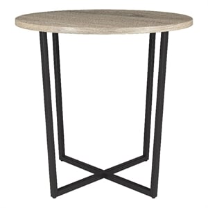 Henn&Hart 22&quot Blackened Bronze/Antiqued Gray Oak Side Table