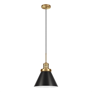 Henn&Hart 17&quot Brushed Brass/Blackened Bronze Pendant