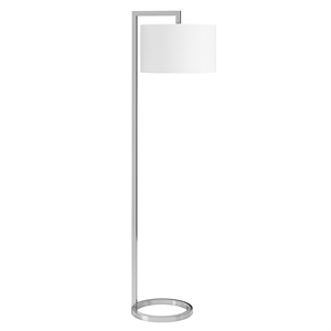 Henn&Hart 16&quot Polished Nickel Finish Metal/Fabric Floor Lamp