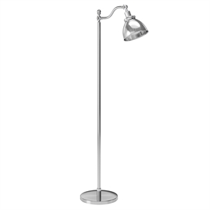 Henn&Hart 12&quot Polished Nickel Finish Metal Floor Lamp