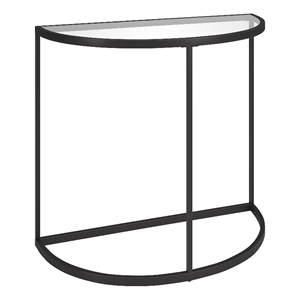 Henn&Hart 32&quot Blackened Bronze Metal/Glass Console Table