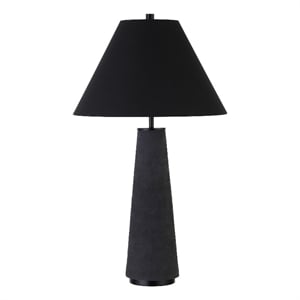 Henn&Hart 16&quot Matte Black Ceramic/Fabric Table Lamp