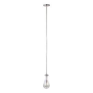 Henn&Hart 5&quot Brushed Nickel Metal/Glass Pendant