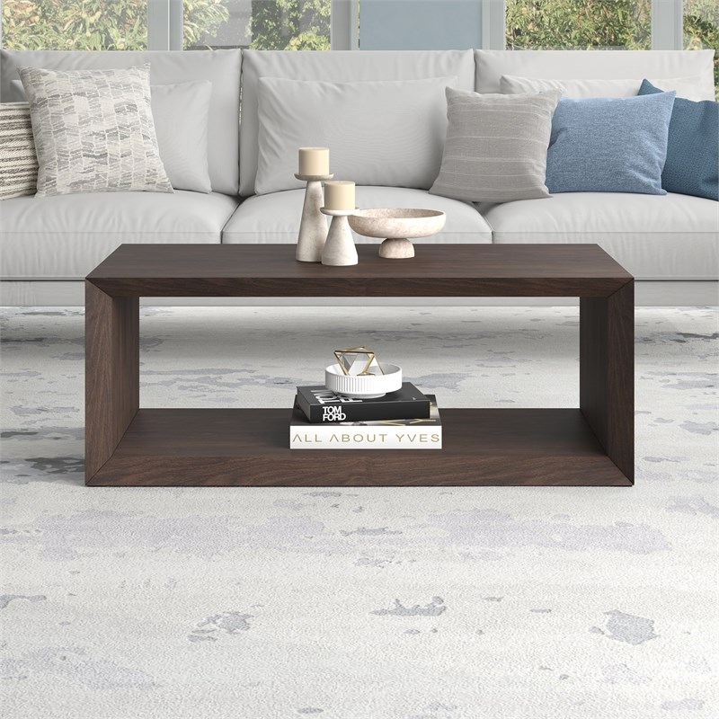 Henn&Hart 48" Alder Brown MDF Coffee Table - Thumbnail 5