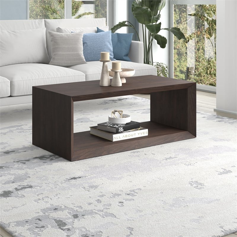 Henn&Hart 48" Alder Brown MDF Coffee Table - Thumbnail 4