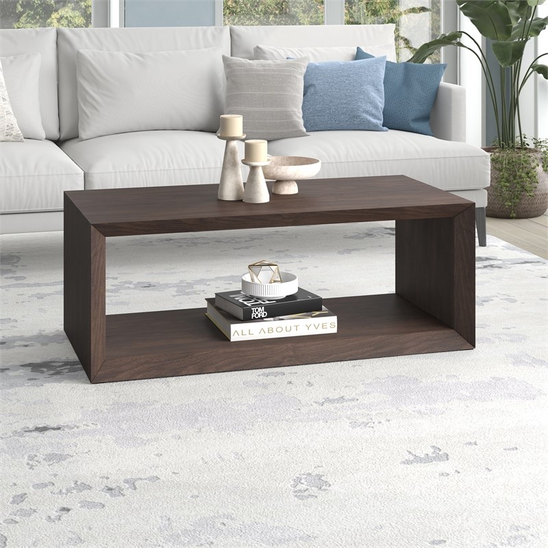Henn&Hart 48" Alder Brown MDF Coffee Table - Thumbnail 3