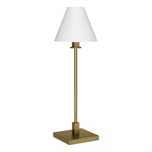 Henn&Hart 9&quot Brass Metal/Fabric Table Lamp