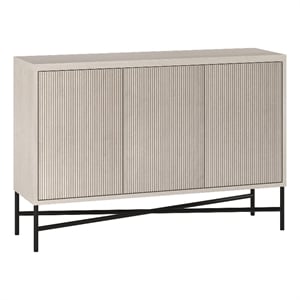 Henn&Hart 47.5&quot Alder White MDF/PVC/Metal Buffet Table