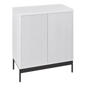Henn&Hart 28&quot White MDF/PVC/Metal Accent Cabinet